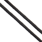 Cuerda Encerada, Cordón de algodón encerado, Negro, 2mm, longitud aproximado 845 m, 2500T/Grupo, Vendido por Grupo