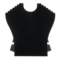 Corduroy Ketting display, Katoenfluweel, Buste, zwart, 230x240mm, 20pC's/Lot, Verkocht door Lot