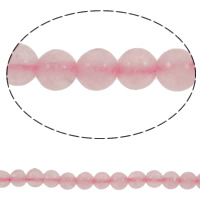 Naturlige rosenkvarts perler, Rose Quartz, Runde, 4mm, Hole:Ca. 1mm, Ca. 97pc'er/Strand, Solgt Per Ca. 15.5 inch Strand
