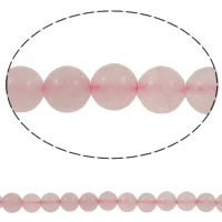 Naturlige rosenkvarts perler, Rose Quartz, Runde, lyserød, 8mm, Hole:Ca. 1mm, 48pc'er/Strand, Solgt Per Ca. 15.5 inch Strand