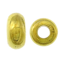 Perles bijoux en laiton, rondelle, Placage de couleur d'or, protéger l'environnement, sans nickel, plomb et cadmium, 4x7x4mm, Trou:Environ 3mm, 1000PC/lot, Vendu par lot