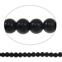 Runde Crystal Beads, Krystal, Jet, 6mm, Hole:Ca. 1.5mm, Længde 11.5 inch, 10Strands/Bag, Solgt af Bag