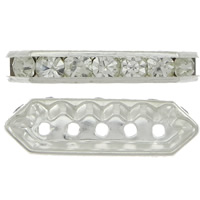 Rhinestone Spacers Brass silver color plated with rhinestone nickel lead & cadmium free Approx 1.5mm Sold By Bag