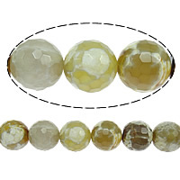 Natürliche Feuerachat Perlen, rund, facettierte, 8mm, Bohrung:ca. 1mm, Länge ca. 16 ZollInch, 10SträngeStrang/Menge, ca. 51PCs/Strang, verkauft von Menge