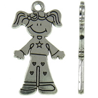 Character Zinc Alloy Pendants Girl antique silver color plated nickel lead & cadmium free Approx 1.5mm Approx Sold By KG