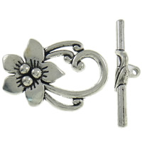Zinc Alloy Toggle Clasp Flower antique silver color plated single-strand nickel lead & cadmium free  Approx 1.5mm Approx Sold By KG