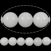 Marmor Beads, Farvet Marble, Runde, hvid, 10mm, Hole:Ca. 1mm, Længde 15.5 inch, 10Strands/Lot, 39pc'er/Strand, Solgt af Lot