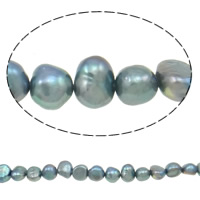 Bulvių išauginti gėlavandenių perlų karoliukai, Gėlo vandens perlų, Bulvė, šviesiai mėlyna, Įvertinimas A., 9-10mm, Skylė:Apytiksliai 0.8mm, Parduota už 14.5 Inch Strand