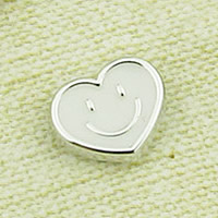 Zinc Alloy Magnetic Stud Earring, Heart, platin farve forgyldt, emalje, hvid, nikkel, bly & cadmium fri, 9x7.50mm, 10par/Bag, Solgt af Bag