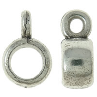 Perles de Bail en alliage de zinc , rondelle, Plaqué de couleur d'argent, protéger l'environnement, sans nickel, plomb et cadmium, 6x9x3.50mm, Trou:Environ 1.5mm, Environ 3300PC/kg, Vendu par kg