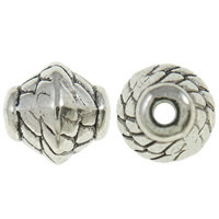 Tibetan Style Jewelry Beads, Bicone, antique silver color plated, nickel, lead & cadmium free, 7x7.5mm, Hole:Approx 1mm, Approx 1000PCs/KG, Sold By KG