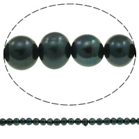 Brambor pěstované sladkovodní perle, Sladkovodní Pearl, přírodní, černý, 6-7mm, Otvor:Cca 0.8mm, Prodáno za Cca 14.5 inch Strand