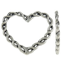 Tibetan Style Linking Ring, Heart, antique silver color plated, nickel, lead & cadmium free, 33x28x2mm, Approx 430PCs/KG, Sold By KG