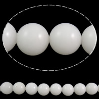 Perles en jade, blanc de jade, Rond, blanc, 14mm, Trou:Environ 1mm, Environ 27PC/brin, Vendu par Environ 15 pouce brin