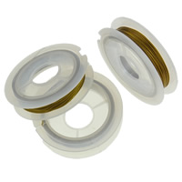 Tiger Tail Wire, electrophoresis, golden, nickel, lead & cadmium free, 0.38mm, 45x10mm, Length:Approx 100 m, 10/
