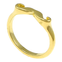 aleación de zinc anillo, Bigote, chapado en color dorado, libre de níquel, plomo & cadmio, 4mm, tamaño:7, 200PCs/Grupo, Vendido por Grupo