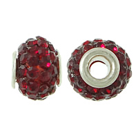 Rhinestone Clay Pave Beads Brass with Rhinestone Clay Pave Rondelle platinum color plated with 54 pcs rhinestone deep red nickel lead & cadmium free Approx 3mm Sold By Lot