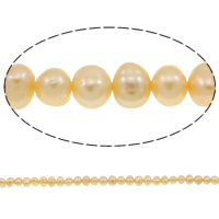 Bulvių išauginti gėlavandenių perlų karoliukai, Gėlo vandens perlų, Bulvė, natūralus, rožinis, 4-5mm, Skylė:Apytiksliai 0.8mm, Parduota už Apytiksliai 14 Inch Strand