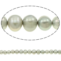 Bulvių išauginti gėlavandenių perlų karoliukai, Gėlo vandens perlų, Bulvė, pilkas, 12-13mm, Skylė:Apytiksliai 0.8mm, Parduota už Apytiksliai 15.7 Inch Strand