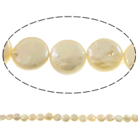 Coin odlad sötvattenspärla pärlor, Freshwater Pearl, naturlig, rosa, 11-12mm, Hål:Ca 0.8mm, Såld Per Ca 14.5 inch Strand