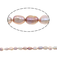 Bulvių išauginti gėlavandenių perlų karoliukai, Gėlo vandens perlų, Bulvė, natūralus, purpurinis, Įvertinimas AAA, 13-20mm, Skylė:Apytiksliai 0.8mm, Parduota už 15 Inch Strand