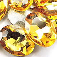 Kryształ kaboszon, Owal, Platerowane w kolorze srebra, fasetowany, słoneczny, 13x18mm, 168komputery/torba, sprzedane przez torba
