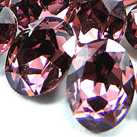 Crystal Cabochons Oval silver color plated faceted Crystal Burgundy Sold By Bag