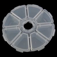 Sieraden Kralen Container, Plastic, Achthoek, doorschijnend, wit, nikkel, lood en cadmium vrij, 105x27x105mm, Verkocht door PC