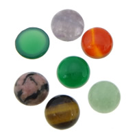 pierre gemme cabochon, dôme, dos plat, couleurs mélangées, 10x4.50mm, 100PC/lot, Vendu par lot