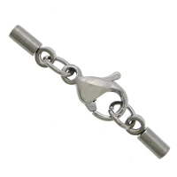 Stainless Steel Lobster Claw Cord Clasp with end cap original color 22.5mm Approx 1.5mm Sold By Lot