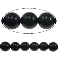 Negro obsidiana granos, Obsidiana Negra, Esférico, natural, 12mm, agujero:aproximado 1.2mm, longitud aproximado 15 Inch, 5Strandsfilamento/Grupo, aproximado 32PCs/Sarta, Vendido por Grupo