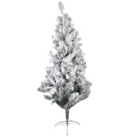 البلاستيك PVC شجرة الميلاد, مع ملابس مخملية & حديد, مطلي, مجوهرات عيد الميلاد, أبيض, 180x110cm, تباع بواسطة PC