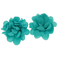 Mode Dekoration Blumen, Chiffon, blaugrün, 50x50mm, 100PCs/Menge, verkauft von Menge