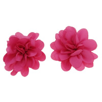Mode Dekoration Blommor, Chiffon, Blomma, skälm röd karmin, 50x50mm, 100PC/Lot, Säljs av Lot