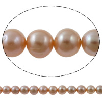 Bulvių išauginti gėlavandenių perlų karoliukai, Gėlo vandens perlų, Bulvė, natūralus, rožinis, 10-11m, Skylė:Apytiksliai 0.8mm, Parduota už Apytiksliai 15.3 Inch Strand