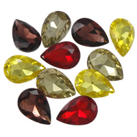 Crystal Cabochons Teardrop rivoli back & faceted mixed colors Sold By Bag