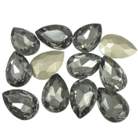 Parche de Diamantes de Imitacion, Cristal, Gota, espalda rivoli & facetas, Gris, 18x25mm, 60PCs/Bolsa, Vendido por Bolsa
