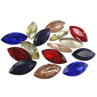 Crystal Cabochons Horse Eye rivoli back & faceted mixed colors Sold By Bag