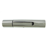 Stainless Steel Bajonet kopča, 304 nehrđajućeg čelika, Cijev, izvorna boja, 31x7x7.50mm, Rupa:Približno 5mm, 50računala/Lot, Prodano By Lot