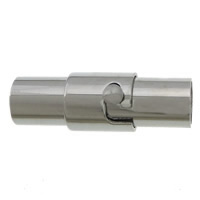 Edelstahl Magnetverschluss, 304 Edelstahl, Rohr, originale Farbe, 17x6x7mm, Bohrung:ca. 4mm, 50PCs/Menge, verkauft von Menge