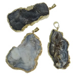 Agate Jewelry Pendants Mixed Agate with Brass gilding mixed 23-35mm Approx Sold By Lot