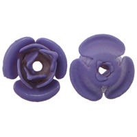 Perles bijoux en fer, fleur, vernis au four, violet, sans plomb et cadmium, 8x7.50x5mm, Trou:Environ 1mm, 500PC/lot, Vendu par lot