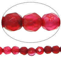 Naturlig röd agat pärlor, Red Agate, Rund, fasetterad, 4mm, Hål:Ca 0.8-1mm, Längd Ca 14.5 inch, 20Strands/Lot, 92PC/Strand, Säljs av Lot