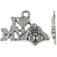Zinc Alloy Message Pendants Letter antique silver color plated nickel lead & cadmium free Approx 1.5mm Approx Sold By KG