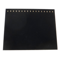 Velveteen επίδειξης περιδεραίων, Πλαστικό PVC, με Φέλπα, Ορθογώνιο παραλληλόγραμμο, μαύρος, 370x300x4mm, 5PCs/Παρτίδα, Sold Με Παρτίδα