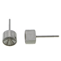 Stainless Steel Earring Stud Component 304 Stainless Steel original color 6mm 0.8mm Inner Approx 5mm Sold By Lot