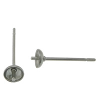Stainless Steel Earring Stud Component original color 3mm 0.7mm Inner Approx 2.5mm Sold By Lot