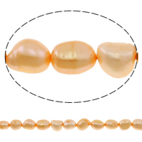 Baroko Kultūringas gėlavandenių perlų karoliukai, Gėlo vandens perlų, Barokas, rožinis, 6-7mm, Skylė:Apytiksliai 0.8mm, Parduota už Apytiksliai 14.5 Inch Strand