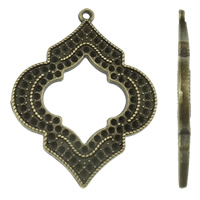 Tibetan Style Pendant Rhinestone Setting, antique bronze color plated, nickel, lead & cadmium free, 30x38x2mm, Hole:Approx 1mm, Approx 200PCs/KG, Sold By KG