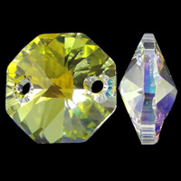 CRYSTALLIZED™ Connector Octagon colorful plated faceted & 1/1 loop Approx 1mm Sold By Bag